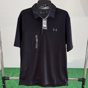 Under Armour Black Men’s Performance Tech Polo. Size Large. NWT